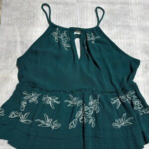 Shyanne Teal Embroidered Camisole